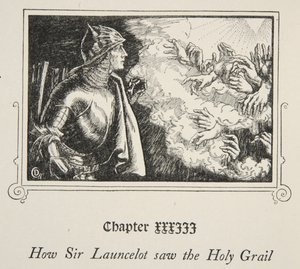 Hvordan Sir Launcelot så den hellige gral, illustrasjon fra 