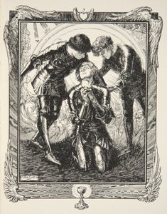 Deretter dro de til Sir Galahad, illustrasjon fra "Stories of King Arthur and the Round Table" av Beatrice Clay av Dora Curtis