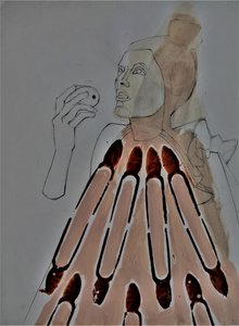 Abstrakt figur med eple av Doris Schmitz
