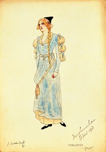 Kostymeskisse for Marguerite for forestilling Faust, av Carleton Smyth av Dorothy Carleton Smyth