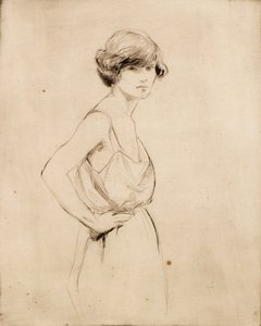 mai i Camisole (etsing) av Douglas Gordon Shields