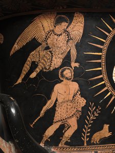 Detalj fra en rød-figur lekythos
