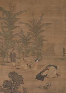 Læreren Fu Sheng sender dokumentboken, 1400-midten av 1500-tallet. av Du Jin
