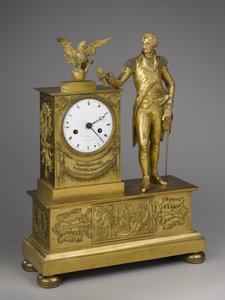Mantel Clock, tidlig på 1800-tallet (ormolu med urverk av forgylt bronse) av Dubuc Dubuc