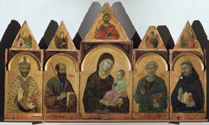 Polyptych n 28 (Polyptic of Siena) - olje på panel av Duccio di Buoninsegna