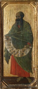 Profeten Malaki, detalj fra predella av Maesta' av Duccio altertavle i katedralen i Siena av Duccio di Buoninsegna