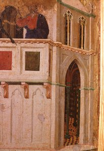 Fristelsen ved tempelet, detalj. Maesta altertavle (tempera og gull på tre av Duccio di Buoninsegna