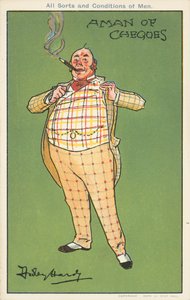 En mann med sjekker: en velstående mann i rutete dress (farge litho) av Dudley Hardy