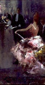 Cafe Scene (olje på panel) av Dudley Hardy