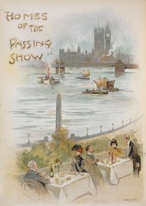 Illustrert tittelside, som viser en scene ved Themsen. av Dudley Hardy
