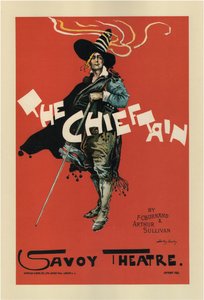 Plakat for operen The Chieftain av A. Sullivan og F. C. Burnand, 1894