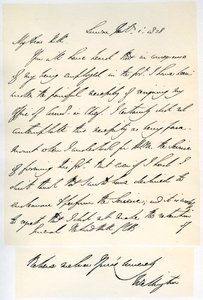 Brev fra hertugen av Wellington til general Rowland Hill, 1. februar 1828. av Duke of Wellington
