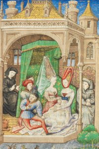 Side fra "La Belle Dame Sans Merci" av Alain Chartier, Paris, tidlig på 1400-tallet