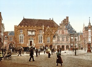Rådhuset på Grote Markt, Haarlem, Holland, pub.c. 1900