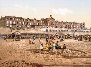 Hotel Orange fra stranden ved Scheveningen, pub. ca. 1900