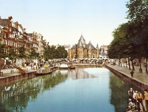 The New Market and Bourse, Amsterdam, Nederland pub.c. 1900