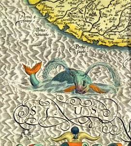C.3.c.8 Sjømonster, detalj fra side 369-70 i Mercators 