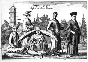 Kinesiske prester og munker, fra Kina Illustrert av Athanasius Kircher (1601-80) av Dutch School
