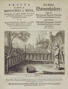Omslag av Traite des Abeilles, ou Mouches a Miel... trykt på fransk og tysk, gravert av G.V.Eckhout, Amsterdam 1670 av Dutch School