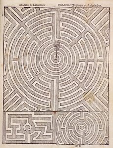 Design for labyrinter, fra The Dutch Gardener av Johann van der Groen, utgitt 1699 av Dutch School