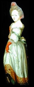 Dummy bordfigur av en kvinne (olje om bord) av Dutch School