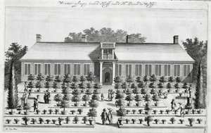 Nederlandsk hage, fra De Nederlandze Hesperides av Jan Commelin, utgitt 1676 av Dutch School