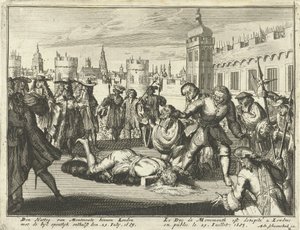 Henrettelse av hertugen av Monmouth, 15. juli 1685 etsning. av Dutch School