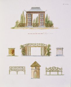Hagedekorasjoner, fra Magazine of Garden Gems, av G. van Laar, utgitt 1802 (se også 172967) av Dutch School