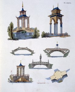 Hagedekorasjoner, fra Magazine of Garden Gems av G. van Laar, utgitt 1802