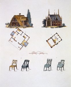 Hagedekorasjoner, fra Magazine of Garden Gems av G. van Laar, utgitt 1802 av Dutch School