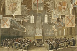 Great Hall of the Binnenhof, Haag, Nederland av Dutch School