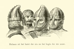 Hjelmer fra slutten av det 11. og tidlige 12. århundre av Dutch School