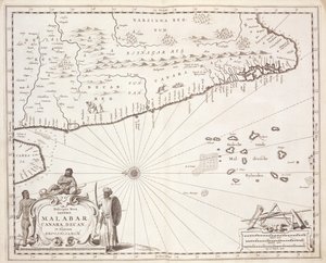 Kart over kysten av Malabar, Øst-India, 1672