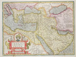 Kart over det tyrkiske imperiet, fra puben Mercator Atlas. av Jodocus Hondius (1563-1612) Amsterdam, 1606