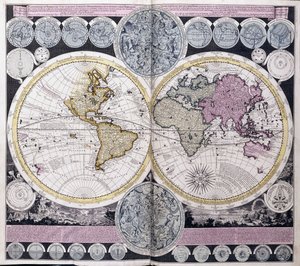 Kart over verden, ca. 1717 av Dutch School