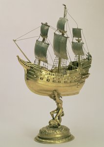 Modell krigsskip, Amsterdam, 1595-96 (forgylt sølv) av Dutch School
