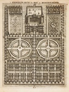 Palace of Honsholredyk, fra The Dutch Gardener av Johann van der Groen, utgitt 1699 av Dutch School