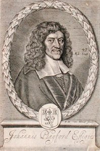 Portrett av John Playford (1623-86) gravert av Frederick Hendrick van Hove (ca. 1628-98) (gravering) av Dutch School