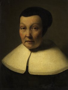 Portrett av en eldre dame (olje på lerret) av Dutch School