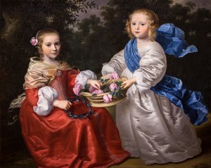 Portrett av barn av Dutch School