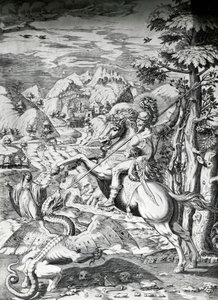 Saint George and the Dragon, 1500-tallet av Dutch School