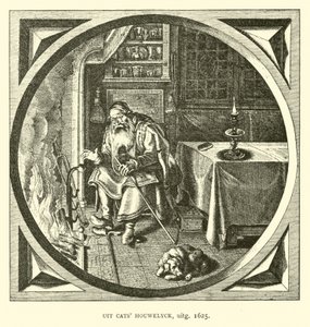 Scene fra Houwelick, av Jacob Cats, 1625 av Dutch School