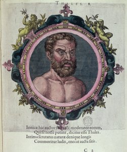Thales of Miletus (ca. 625-547 f.Kr.), illustrasjon fra Ancient and Recent Physics and Philosophers