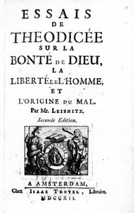 Tittelside for Theodicee av Gottfried Leibniz, andre utgave utgitt 1712 av Dutch School