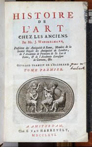 Tittelside til History of Art Among the Ancients av Johann Joachim Winckelmann (1717-68), utgitt Amsterdam, 1766 av Dutch School