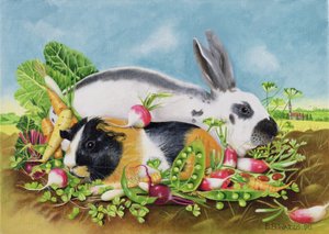 Rabbit and Guinea Pig, 1998 (akryl på lerret)