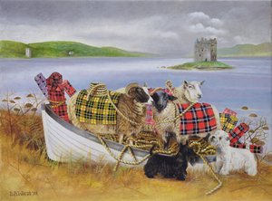 Sau med Tartan, 1999 (akryl på lerret)