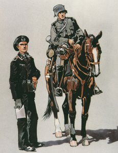 Tankoffiser og ridende soldat fra den tyske hæren av E. (after) Dobrich