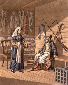 En Grebensky Cossack, gravert av A. Manz (litho) av E. (after) Karnejeff
