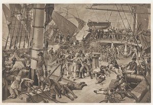 Sjøslaget ved Trafalgar, 1805 Battle of Trafalgar (tittel på objekt) av E. Albert and Co.